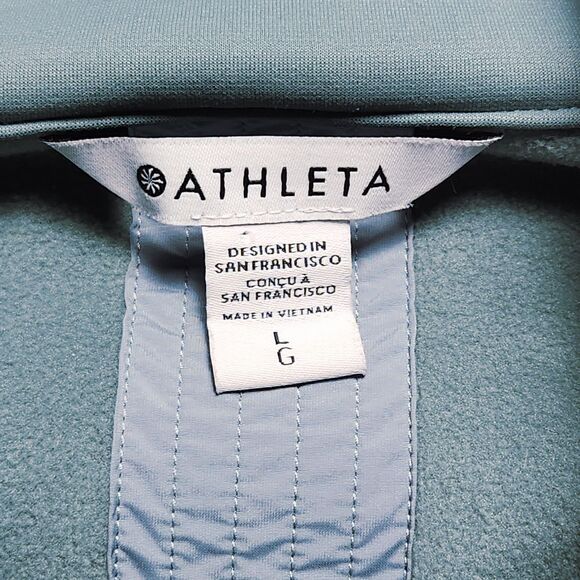 Athleta Womens Large Evolve Hybrid Fleece Jacket Green - Picture 4 of 14